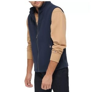 Tommy Hilfiger Fleece Vest, Men's Size Medium, Navy Blue, Full Zipper Front